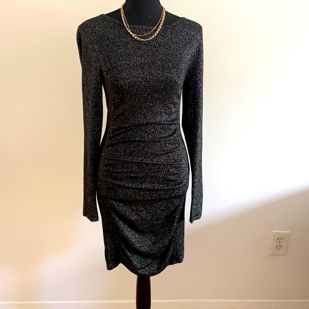 Express. S. Black with silver glitter dress